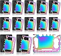 Vista 11 de Cholemy 12 carteras para tarjetas de crédito, multiherramienta 46 en 1, herramienta de bolsillo de supervivencia de acero inoxidable multiusos, Negro