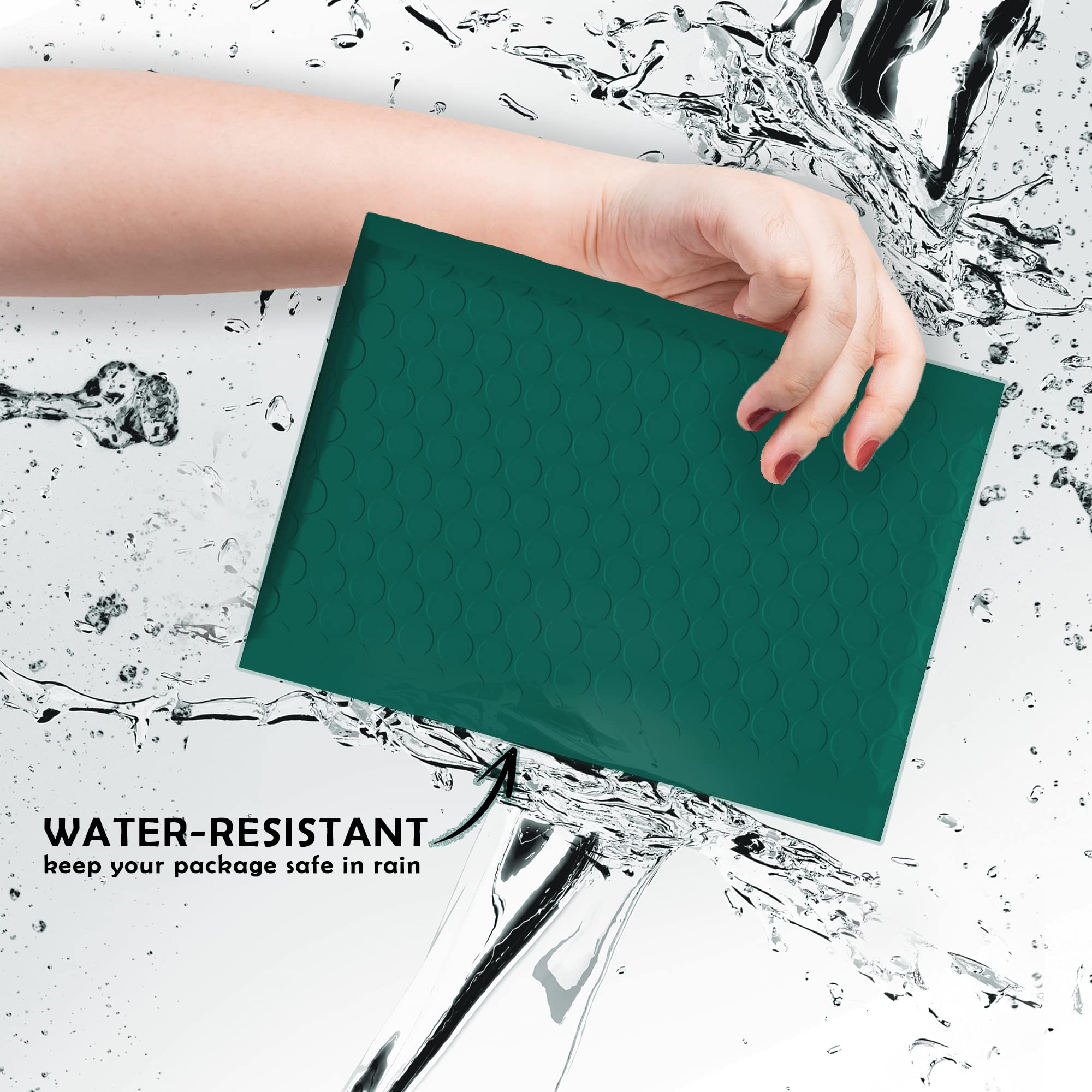 Yens 250 sobres de burbujas de polietileno impermeables y adhesivos para envío, correo, embalaje (verde, 15,2 x 25,4 cm)