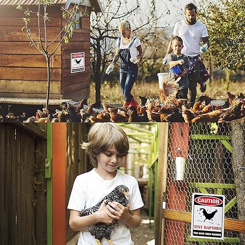 Miniatura 7 de GLOBLELAND Paquete de 2 letreros de aluminio para gallinero de cocina de granja, gallinero, decoración de gallina, gallinero, cuidado con el pollo,