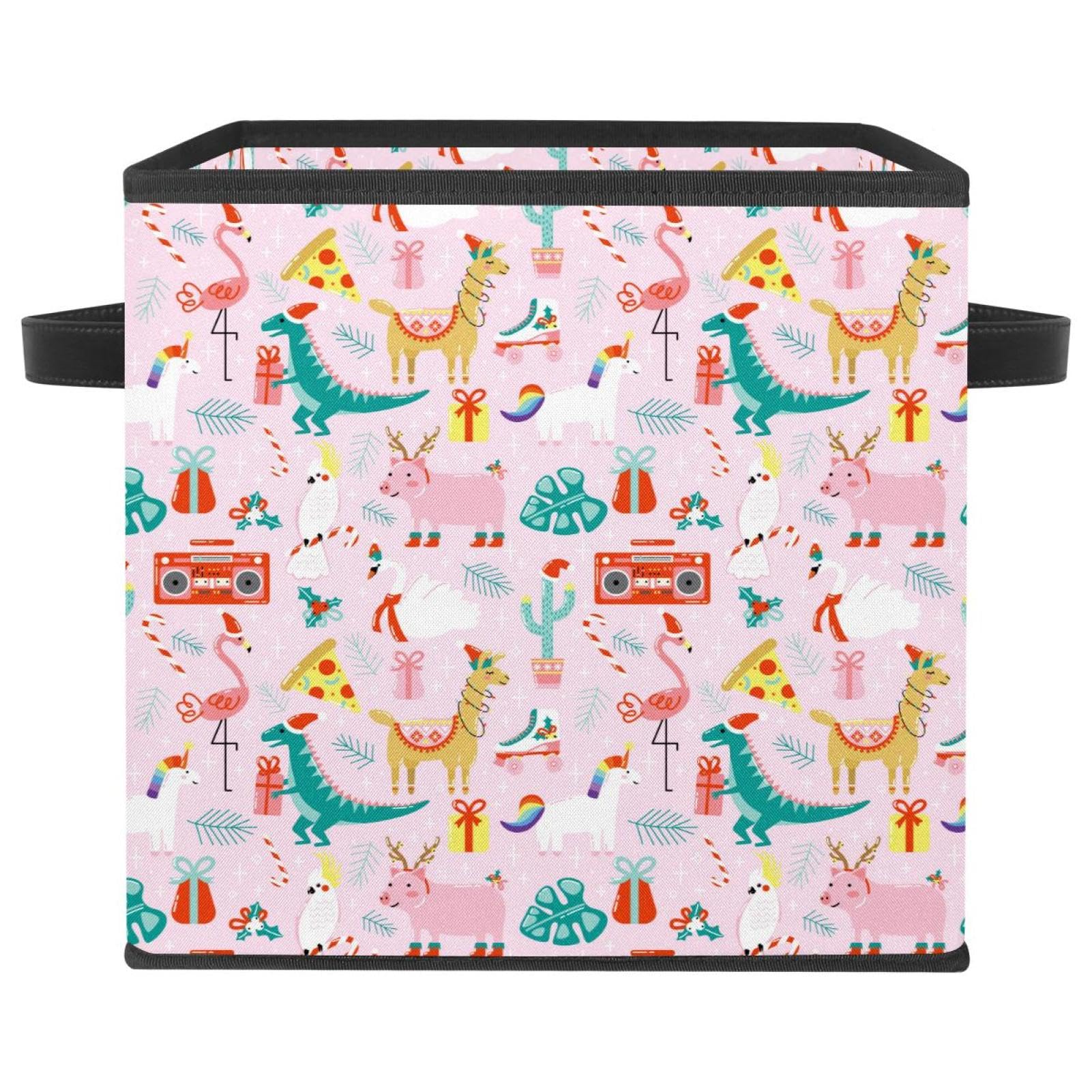 Panier de rangement en tissu pour placard et chambre enfant motif dinosaure amusant