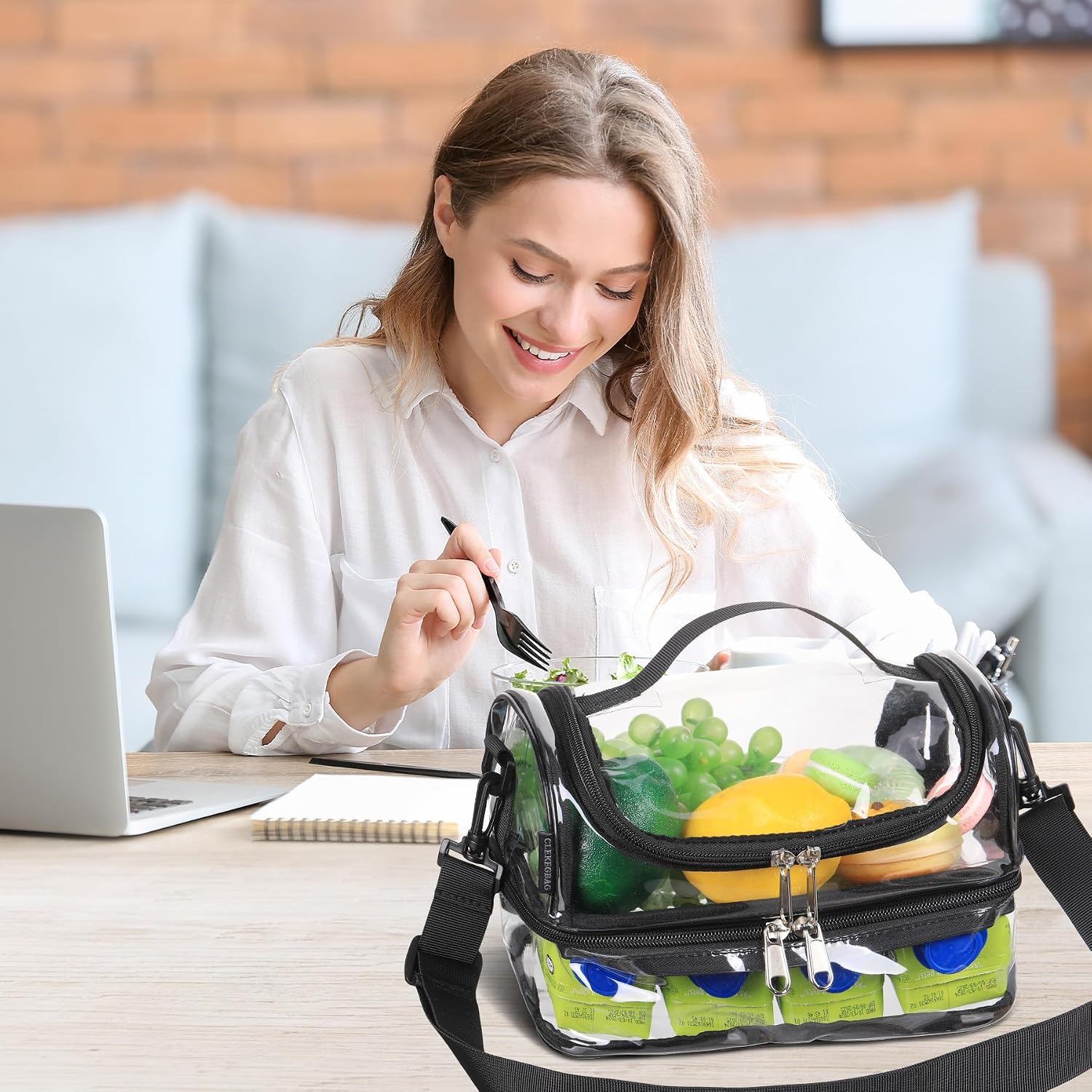 BORMELUN Clear Lunch Bag Reusable Handbag Tote Shoulder Purse