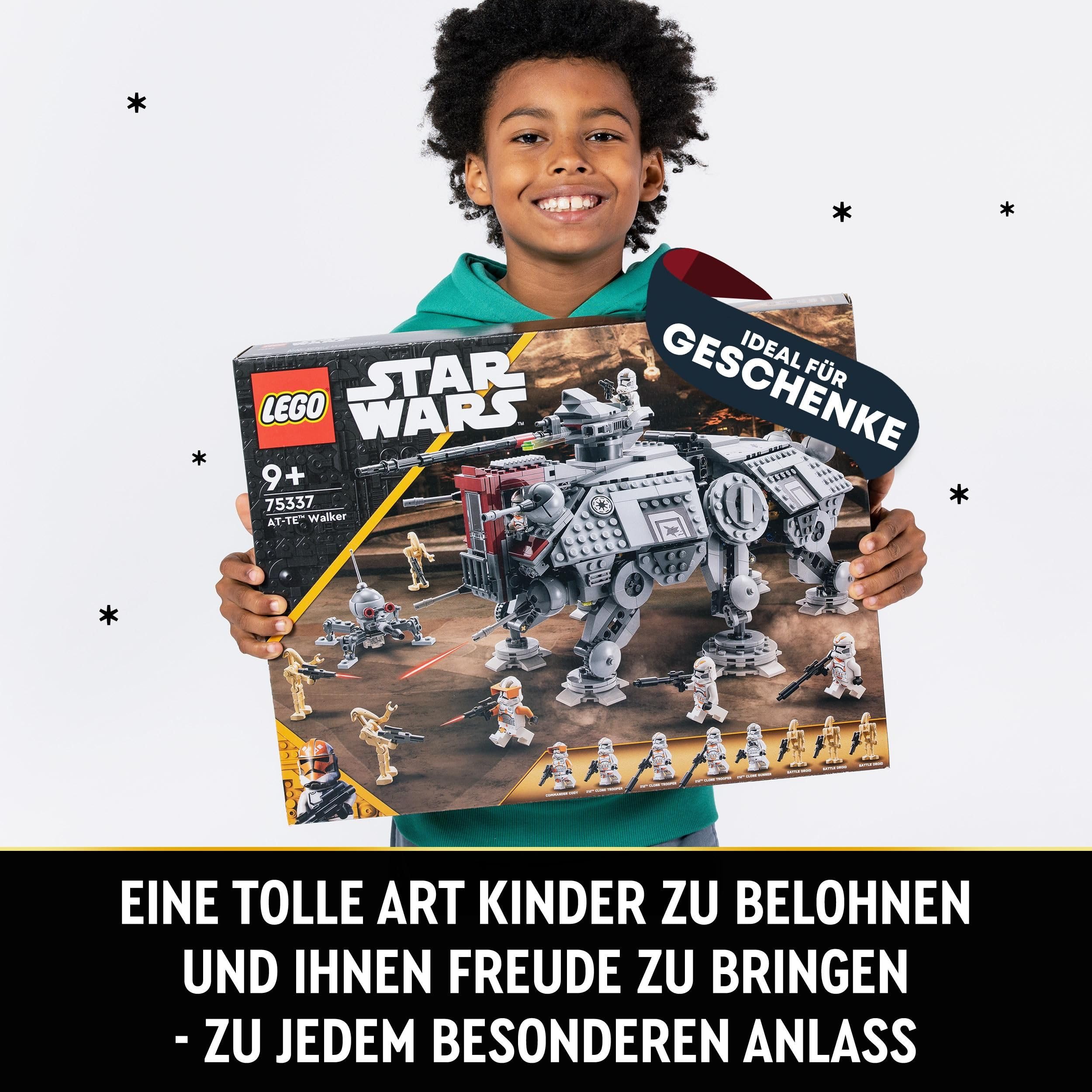 LEGO Star Wars 75337 AT-TE Walker Spielzeug mit 3 Mini-Figuren aus dem 212. Klon-Trupp, Zwergspinne und Battle Droid Figuren – Geschenk für Jungs ab 9 Jahren und Fans von Die Rache der Sith
