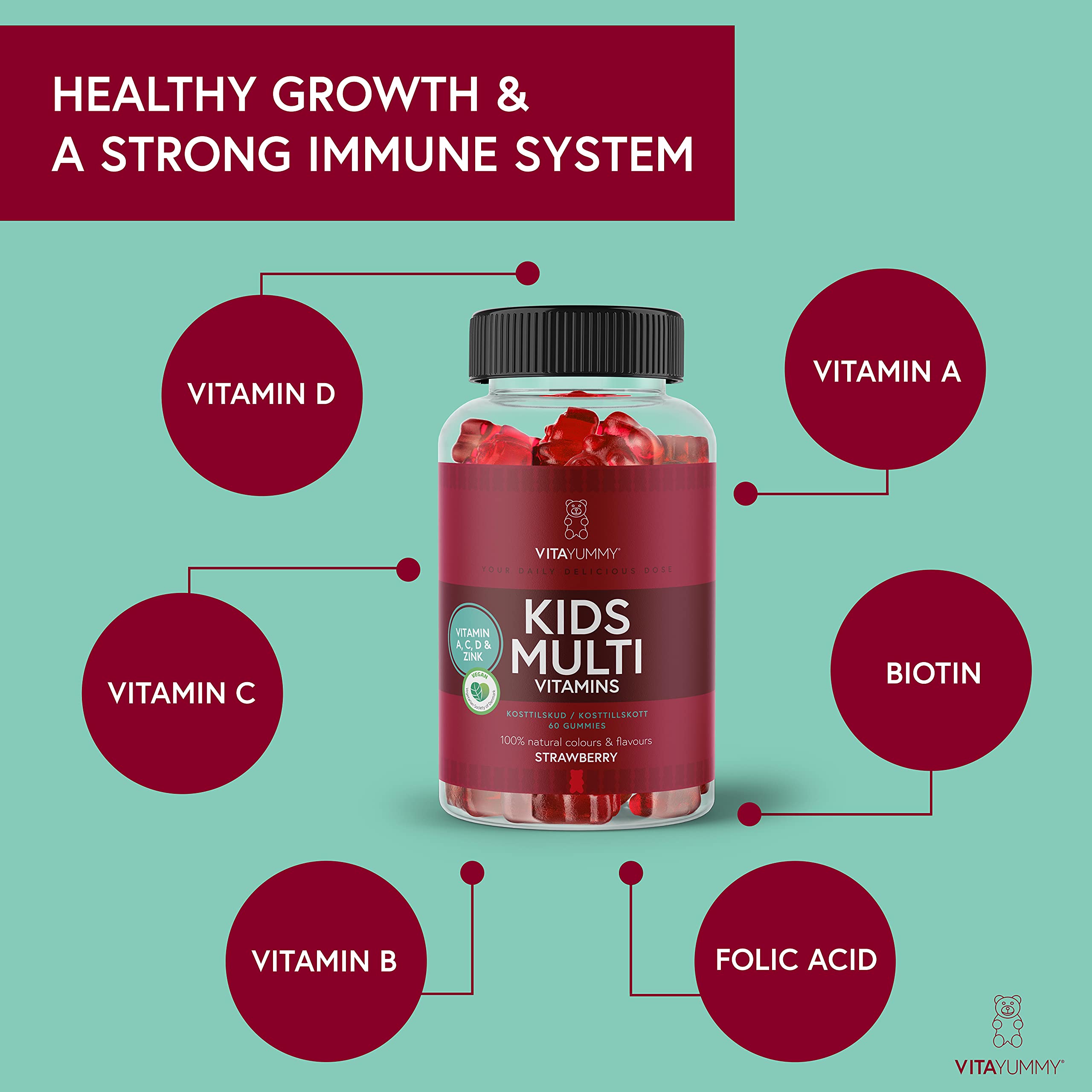Buy VITAYUMMY Kids Multivitamin Gummies 312 Chewable Kid Vitamin Gummy Bear with Strawberry