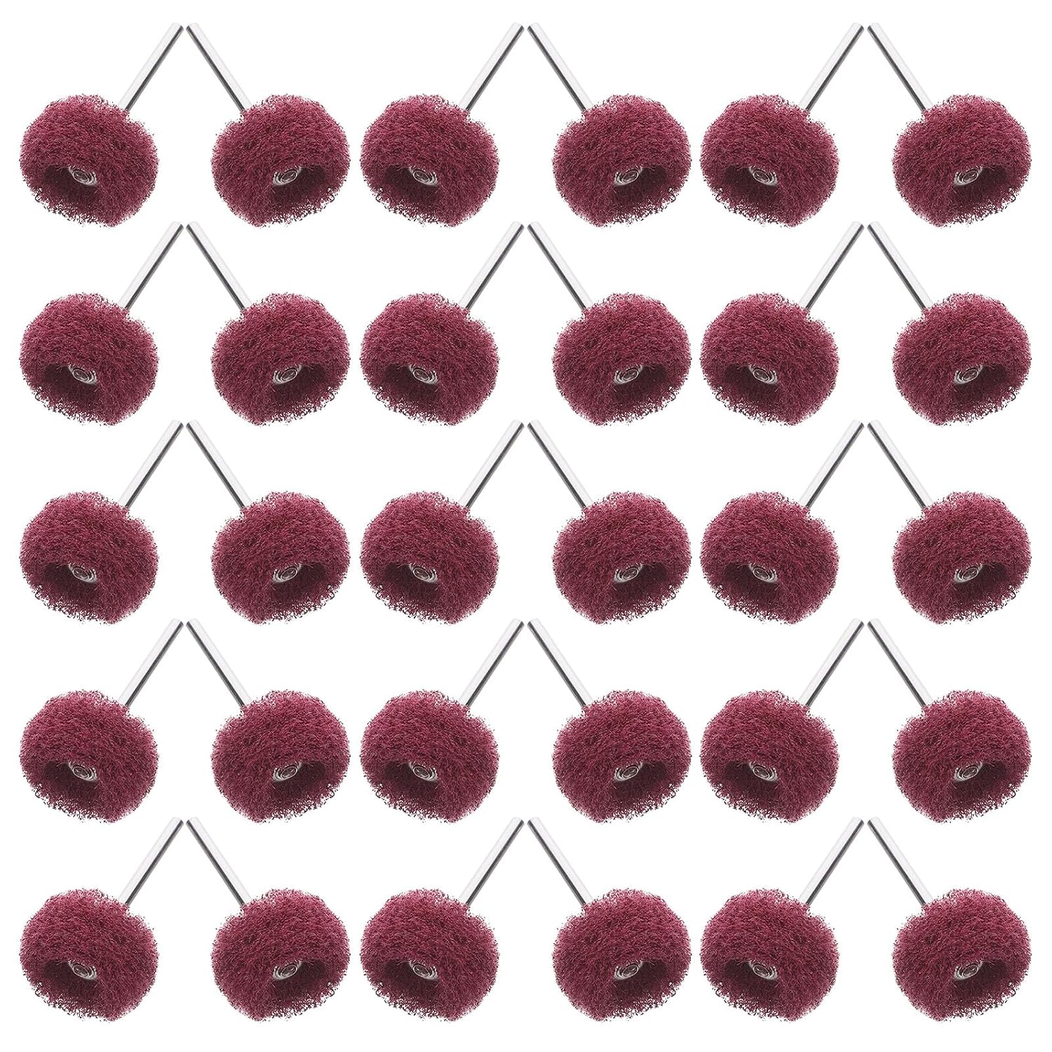 100pcs Double-Layer Fine Nylon Abrasive Buffing Wheels with 3mm Mandrel Electric Rotary Drill Brush for Rust Removal and Polishing Accessories