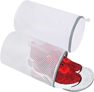 Vivifying Shoe Washing Machine Bag, 2 Pack Honeycomb Mesh Laundry Bag with Zipper for Sneakers, Running Shoes, Sock, Bras, Delicates and Toys