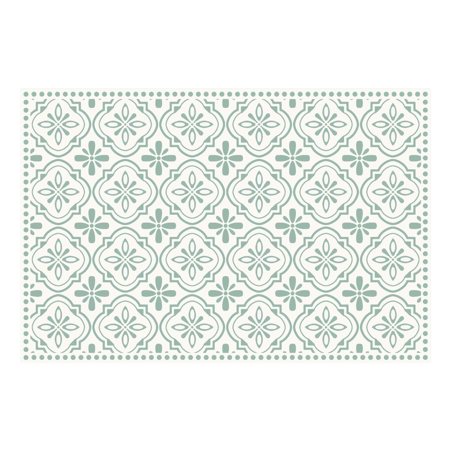 Carolina Creekhouse Vinyl Rug | Isabella 042098UA | Vinyl Floor Mat | Decorative, Vintage, Waterproof, Eco-Friendly, Non-Slip | Green, 2'x3'