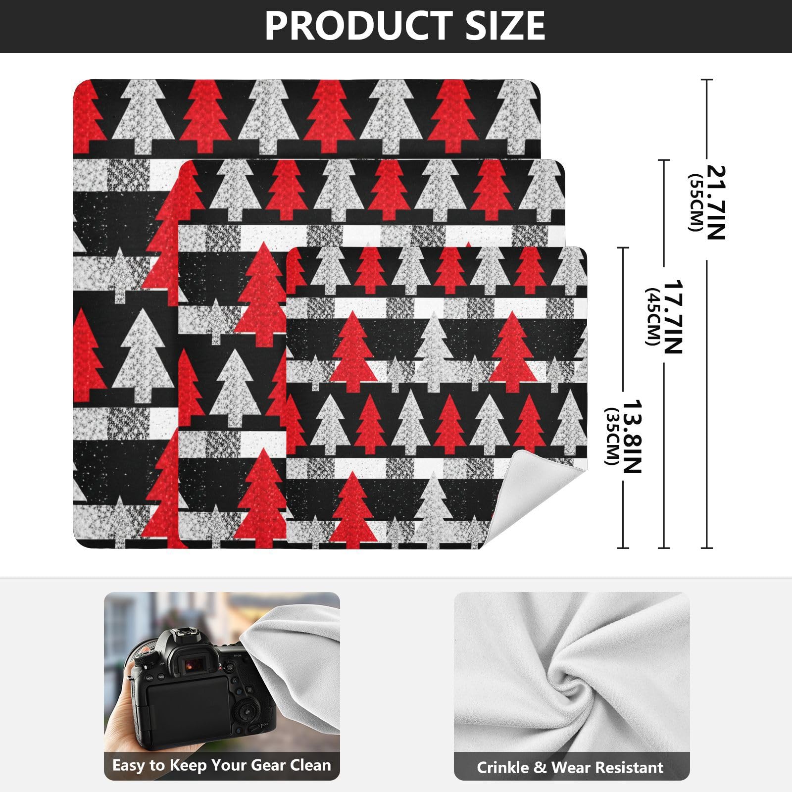 ODAWA Protective Camera Lens Wrap Christmas Trees Black Self-Adhesive Cloths 17.7