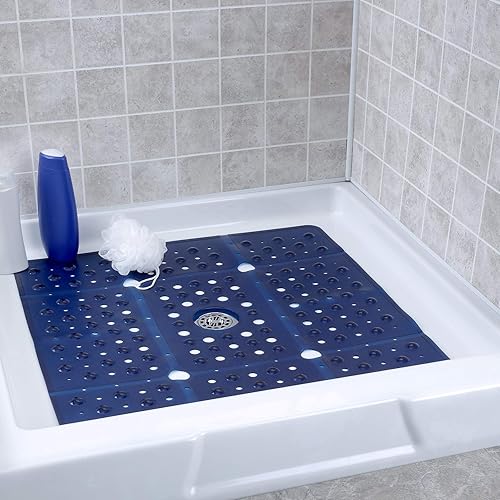 Miniatura 2 de SlipX Solutions Tapete de ducha cuadrado de gran tamaño de 27 pulgadas, tapete antideslizante para ancianos y niños, más de 100 ventosas de agarre