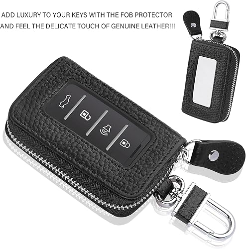 Miniatura 4 de Funda para llavero de automóvil, estilo minimalista, funda universal de cuero para llavero inteligente, accesorios para automóvil