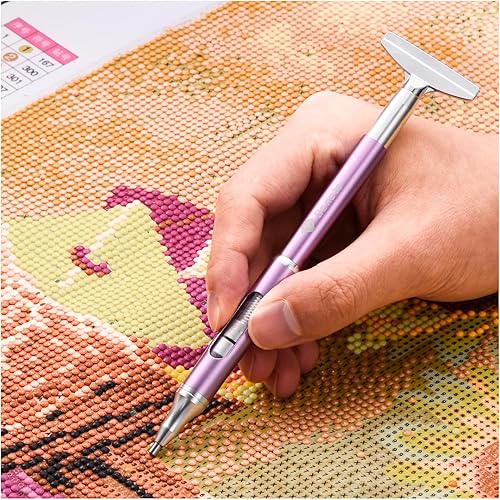 Miniatura 6 de Accesorios y herramientas de arte de diamante, bolígrafo de taladro de diamante 5D con bandeja de luz LED, accesorios de pintura de diamante para