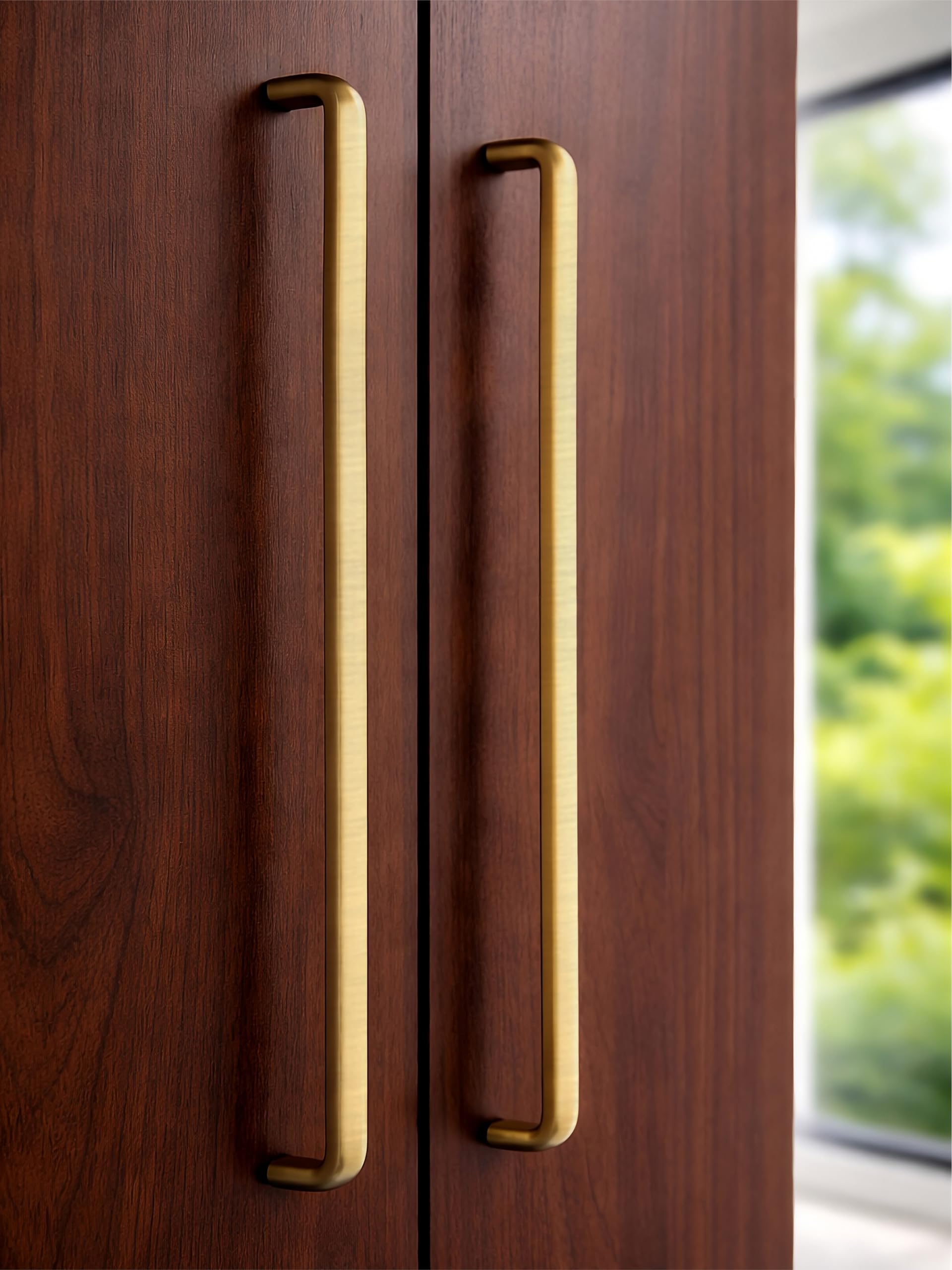 12 Inches Stainless Steel Round-D Shaped Brass Anitque Finish Pull Handle, Kitchen Drawer & Furniture Handle, Wardrobe Handle(12 Inches, Pack of 5,288mm Hole to Hole)-image-18