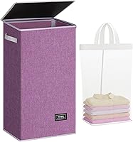 Vista 45 de SOLEDI - Canasta de lavandería con tapa de 100L, canasta de ropa plegable grande y alta, cesta de lavandería con bolsa removible fácil