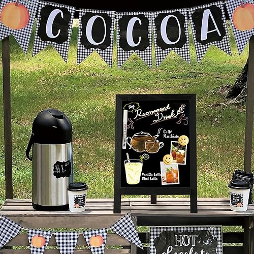 Miniatura 8 de 4 THOUGHT Letreros pequeños de pizarra de mesa para alimentos, 9.5 x 14 pulgadas, mini pizarra magnética de madera con soporte para niños,