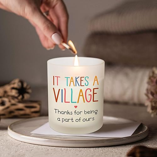 Vista 14 de OASSIE Regalos de Navidad de agradecimiento para mujeres, vela de vainilla y lavanda de larga duración de 10 onzas, regalos de cumpleaños Hay gente