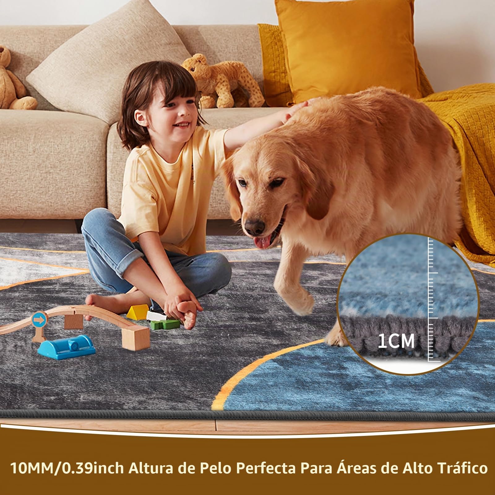 Sour Lemon Alfombra Grande de 200 x 290 Pulgadas, Lavable a máquina, Alfombra Grande Bohemia Vintage Antideslizante para Sala de Estar, Dormitorio