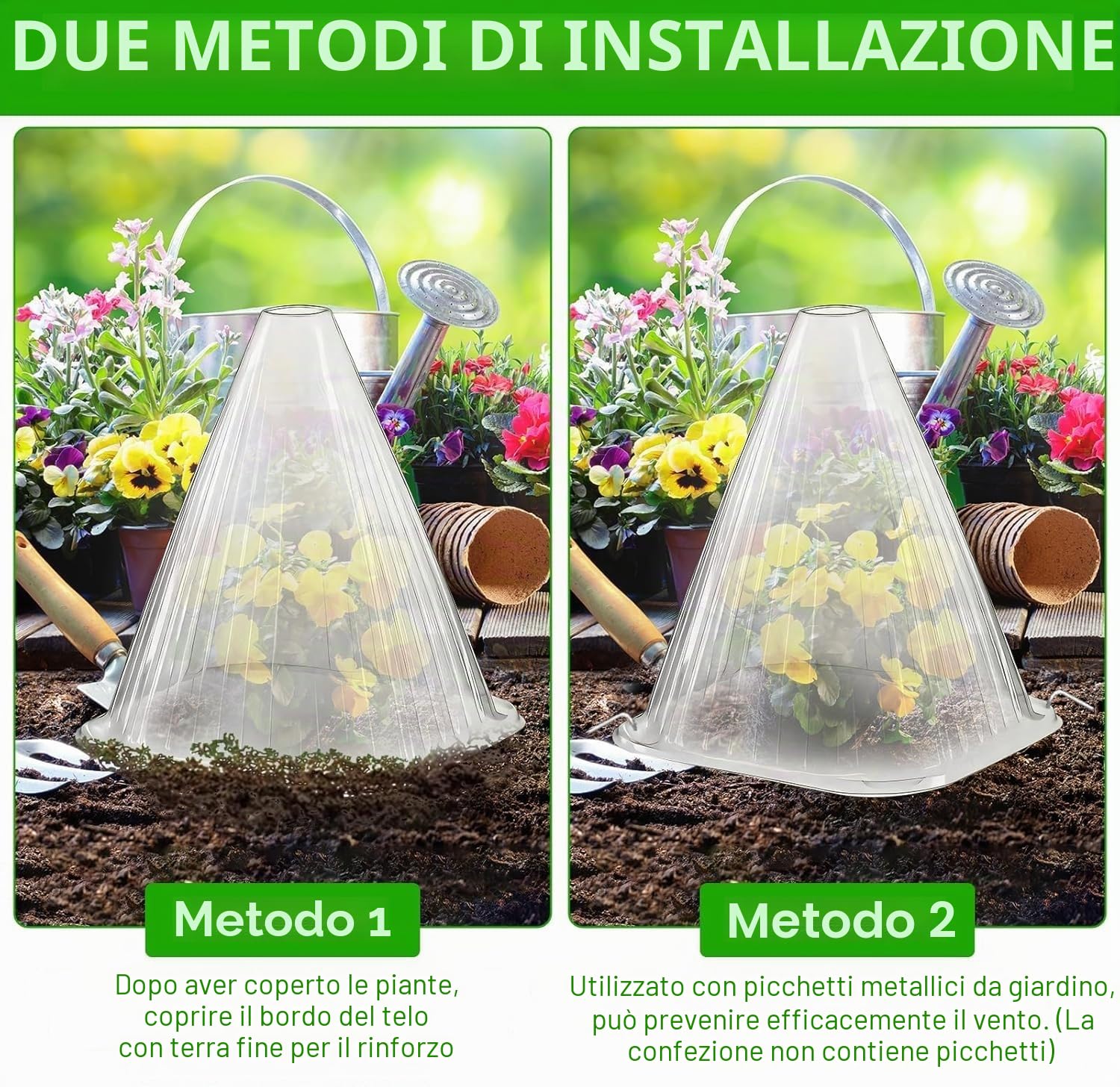 KAHEIGN 20 Pezzi Campane per Piante da Giardino, 22CM x 19CM Copertura per Campana per Piante in Plastica Mini Serra Riutilizzabile per Protezione da Sole Neve Gelo Lumache Uccelli Insetti (Chiaro)