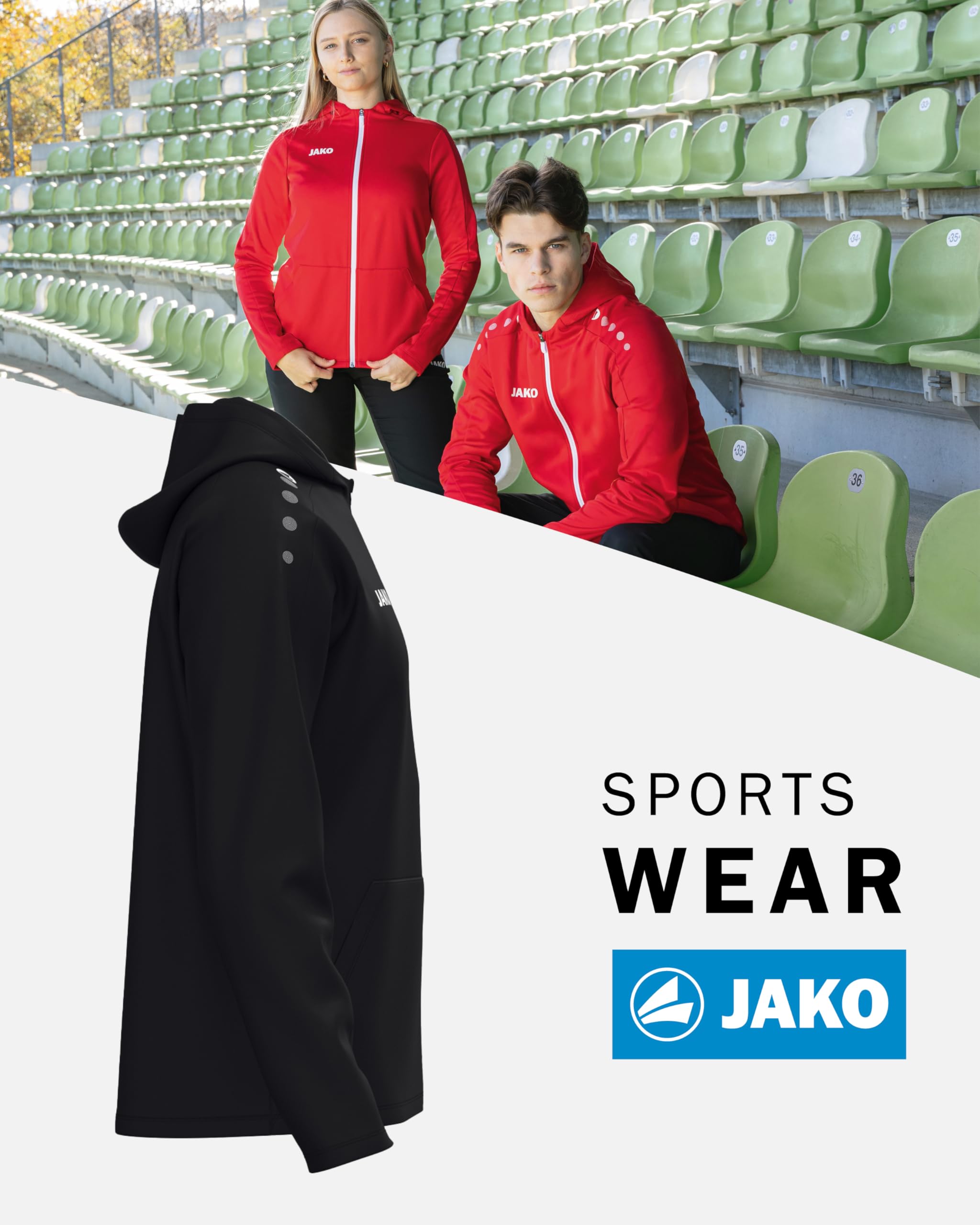 JAKO One Kapuzenjacke – Atmungsaktive Sportjacke für Herren aus 100% Polyester, mit weichem Micro-Fleece, ideal für Sport und Freizeit