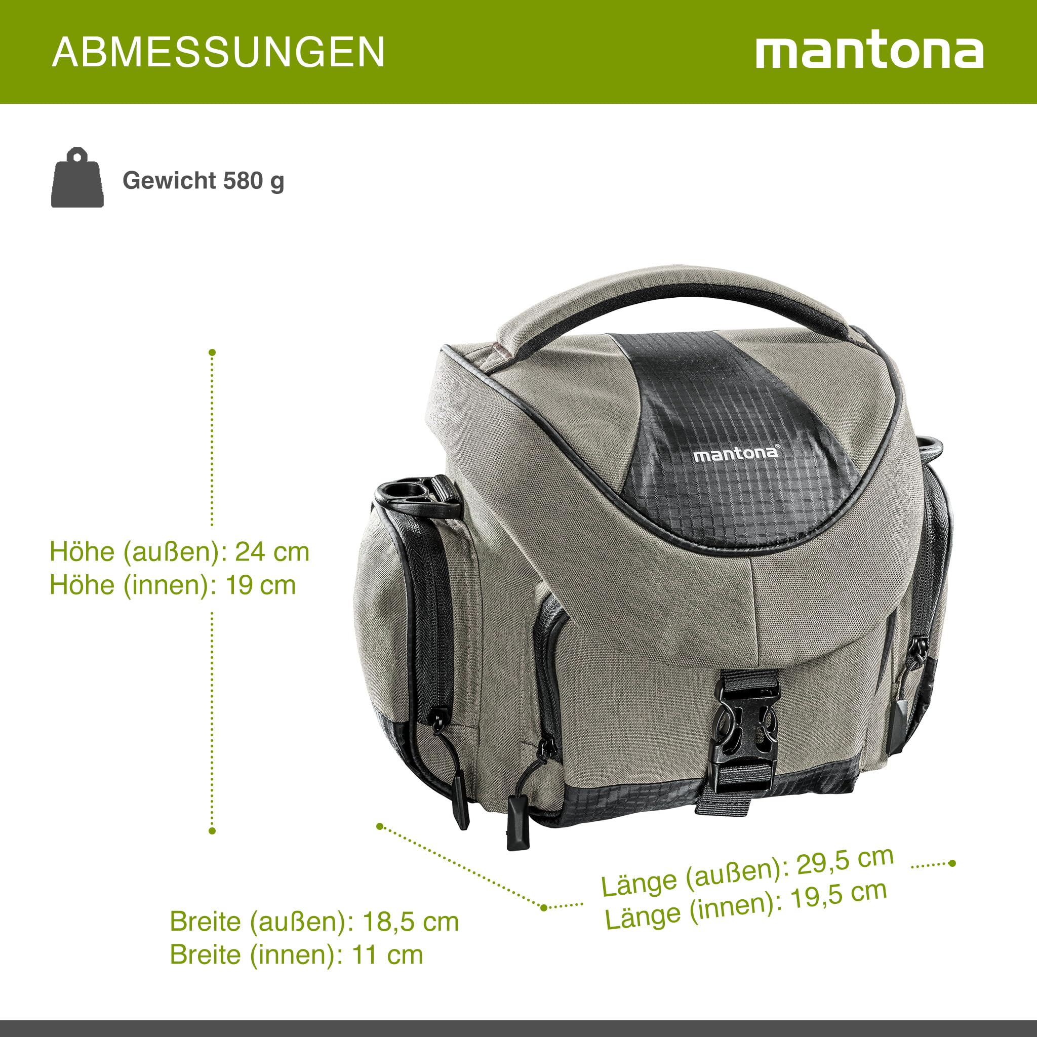 Mantona Premium Sac à Dos pour Appareil Photo, rembourré, pour Appareil Photo DSLR et Accessoires, Appareil Photo Hybride, Appareil Photo DSLM, Objectif supplémentaire, avec Poches supplémentaires