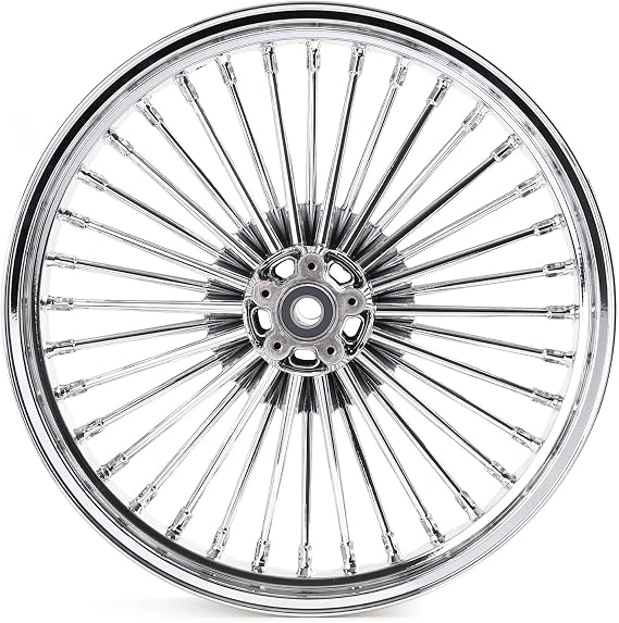 21x3.5 Chrome Front Wheel Rim 36 Fat King Spokes Tubeless For Harley Touring 2008-2023 FLHR Road King FLHX Street Glide FLHT Electra Glide FLTR Road Glide With ABS