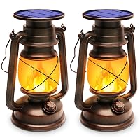 Lanterna Solare da Esterno Vintage 2 Pezzi, KINGLEAD Lanterne da Esterno Solare Impermeabile