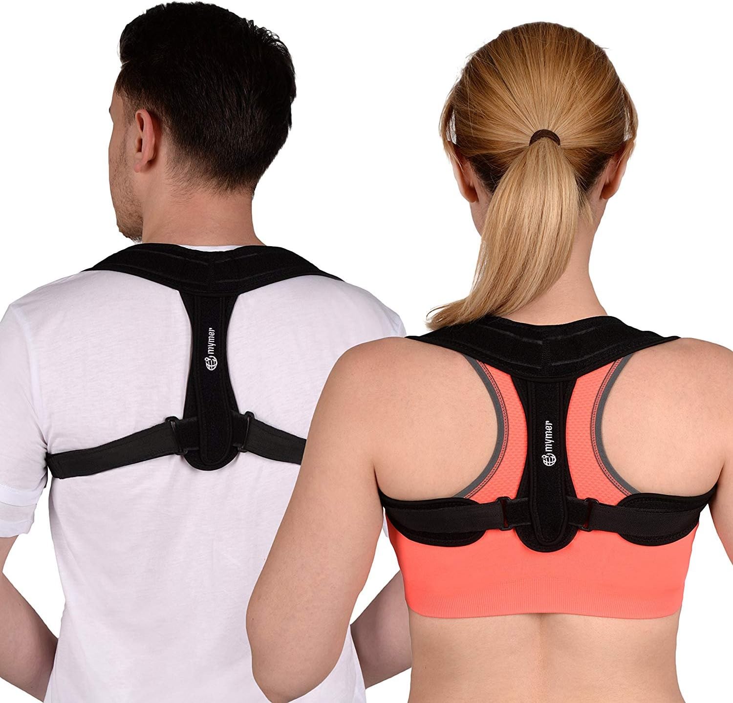Posture Corrector Brace for Women & Men with Adjustable Shoulder Straps - Comfortable Back Brace for Clavicle Support & Improving Bad Posture & Healing Medical Problems & Relaxing Back Pain by Mymer