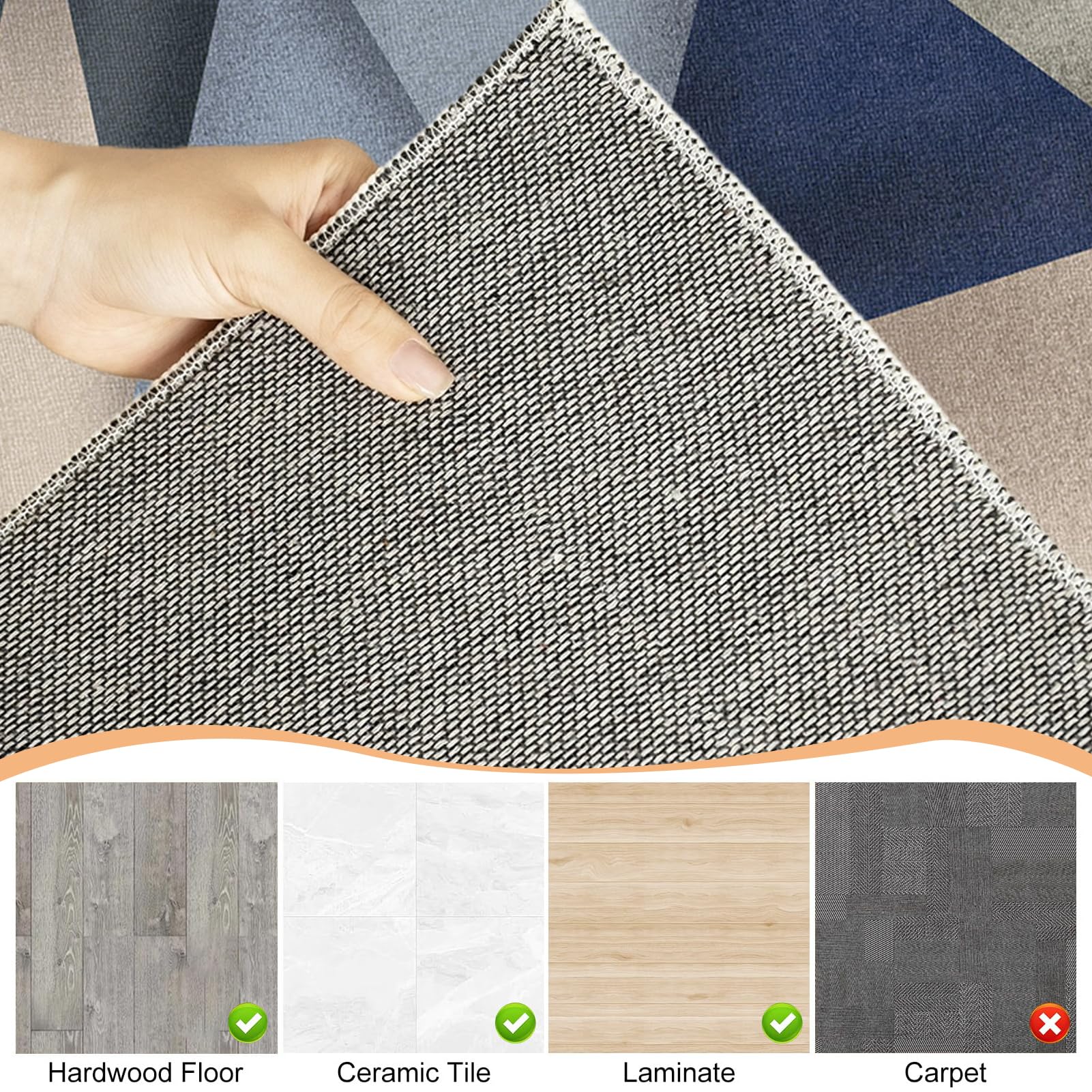 Tappeto Salvapavimento Antiscivolo, Tappeto Sedia Ufficio Gaming, Tappetino Protettivo per Sedia da Ufficio, Poliestere 4mm, Tappetino Pavimenti per Parquet e Piastrelle 150 x 210 cm