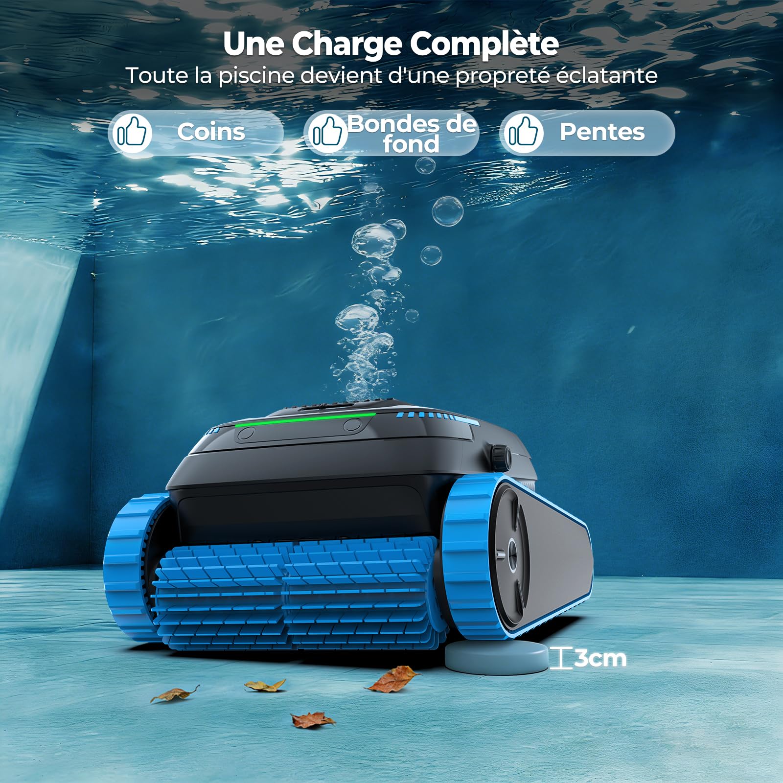 (2026 New) BOTLIFE PC20 Robot Piscine Sol, Parois et Ligne d’Eau, Aspirateur Piscine sans Fil, Débit 18927 LPH, Navigation Intelligente & APP, Nettoyage pour Piscines Jusqu’à 170 m²