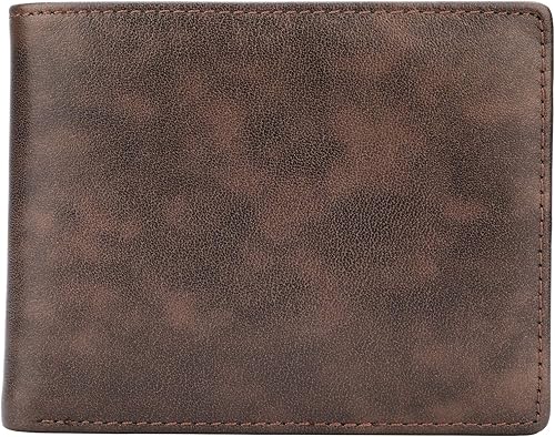 Miniatura 70 de HIMI - Cartera elegante de cuero auténtico para hombre, con bloqueo de interferencia de radiofrecuencia (RFID), con 2 ventanas para identificación