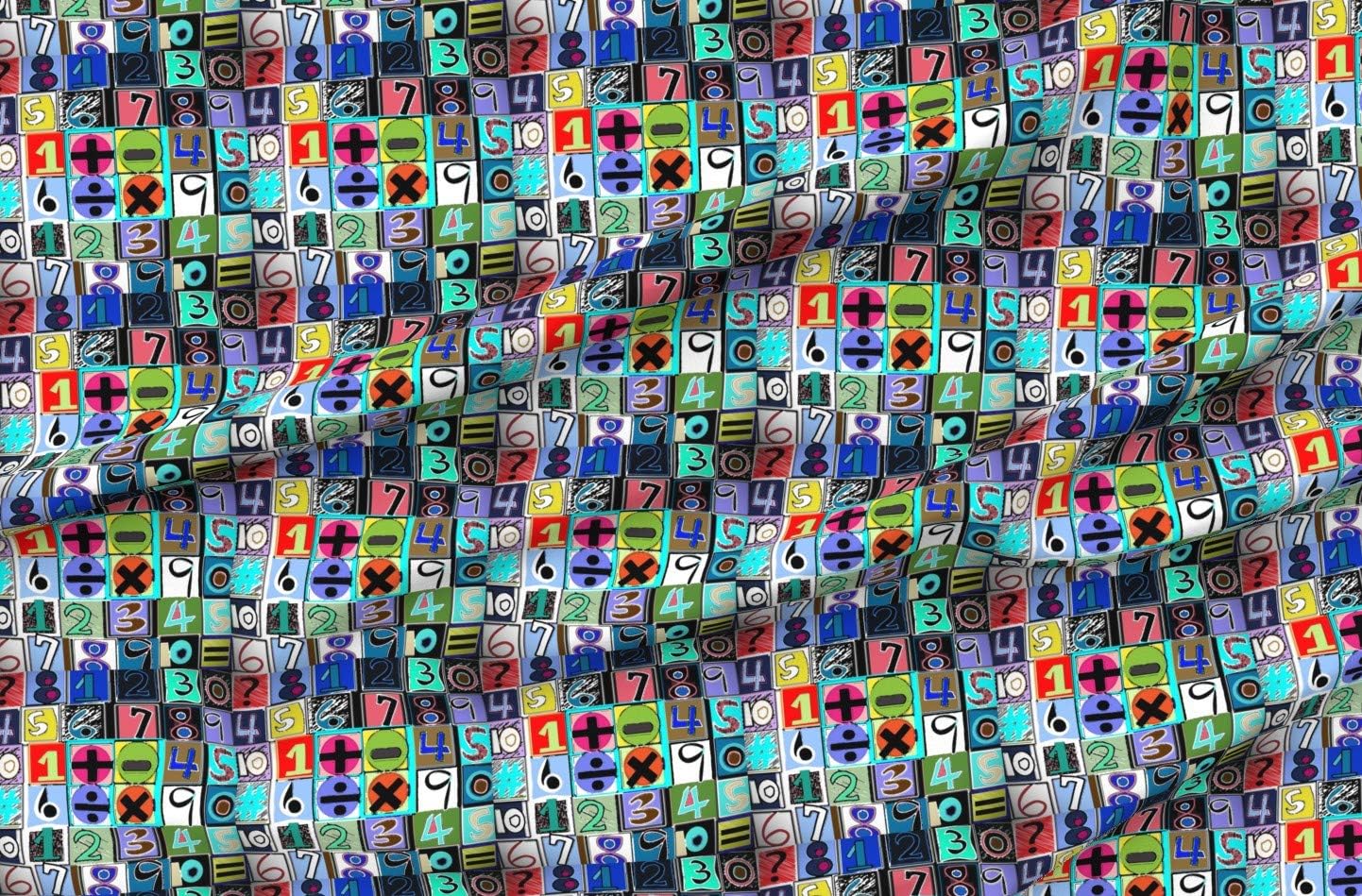 Spoonflower Fabric - Math Mathematics Numbers Science Nerdy Printed on Minky Fabric by The Yard - Sewing Baby Blankets Quilt Backing Plush