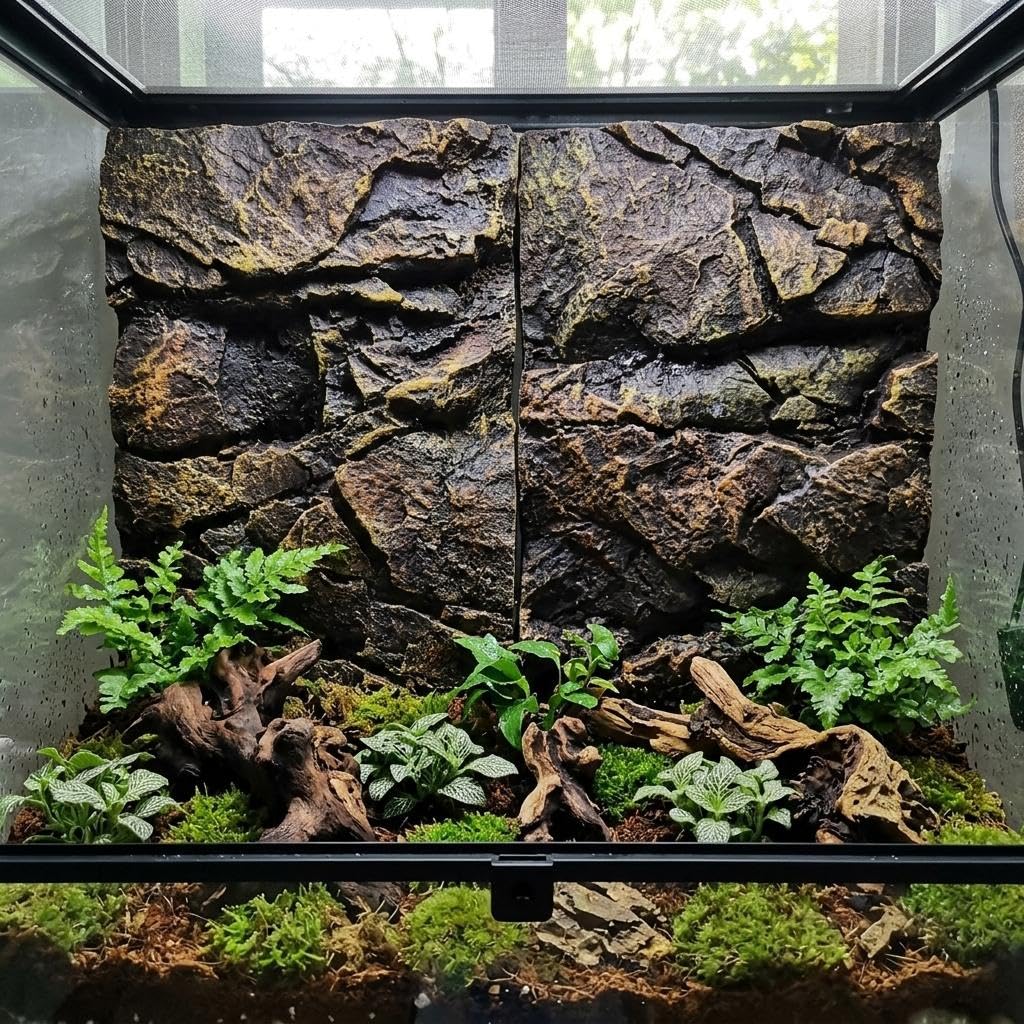 Amazon | Benboo【3D岩壁デザイン・45×30cm】水槽背景パネル