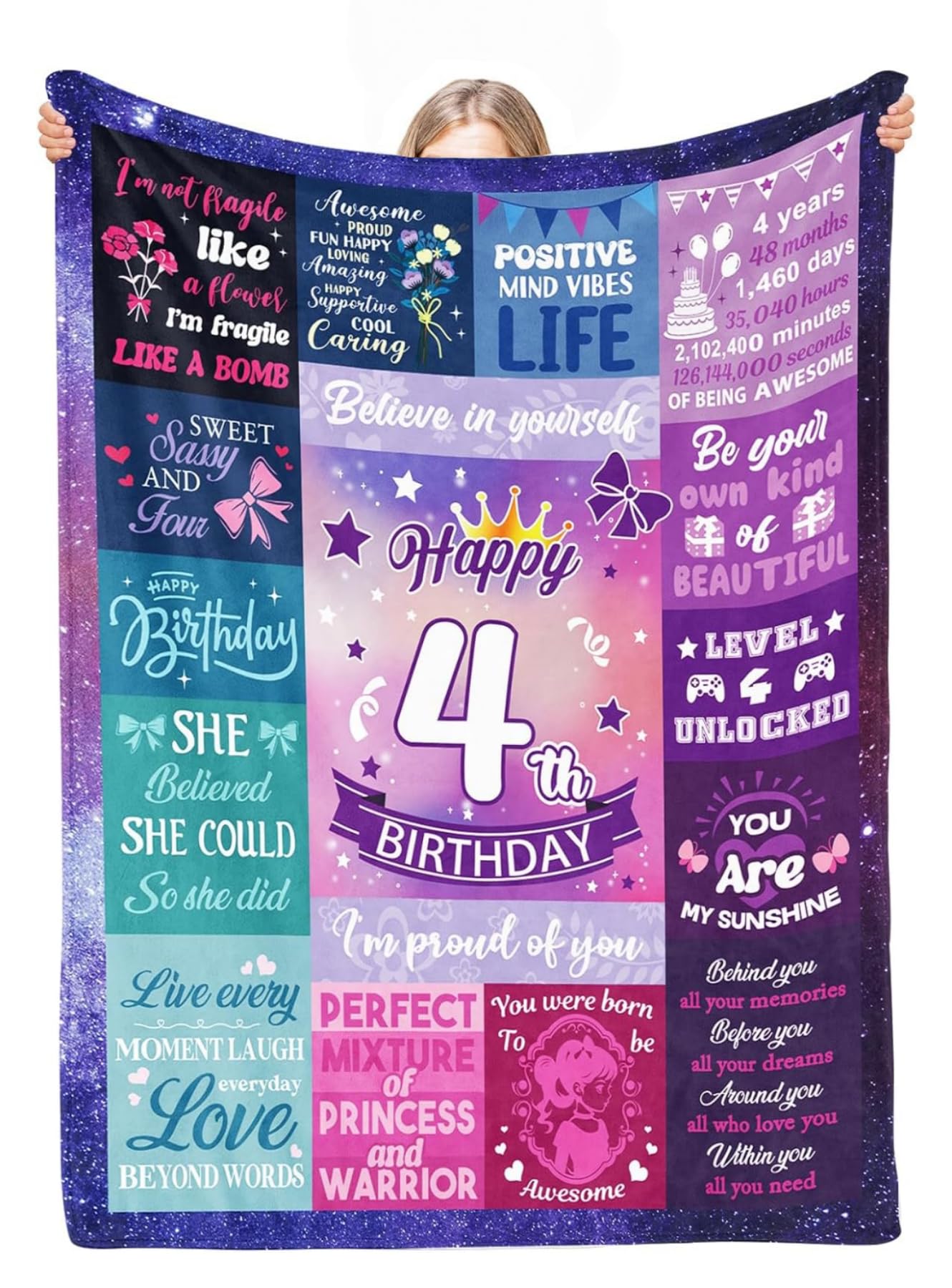 Couverture 4 ans fille : cadeau d'anniversaire idéal pour petite-fille et nièce
