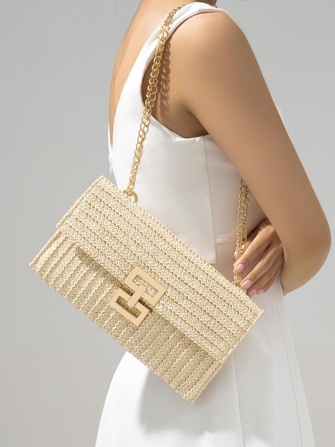 SWEETV CHUNLI Straw Purse Woven Beach Bag Summer Clutch Purse Boho Crossbody Bags for Women Small Raffia Shoulder Bag - Image 2