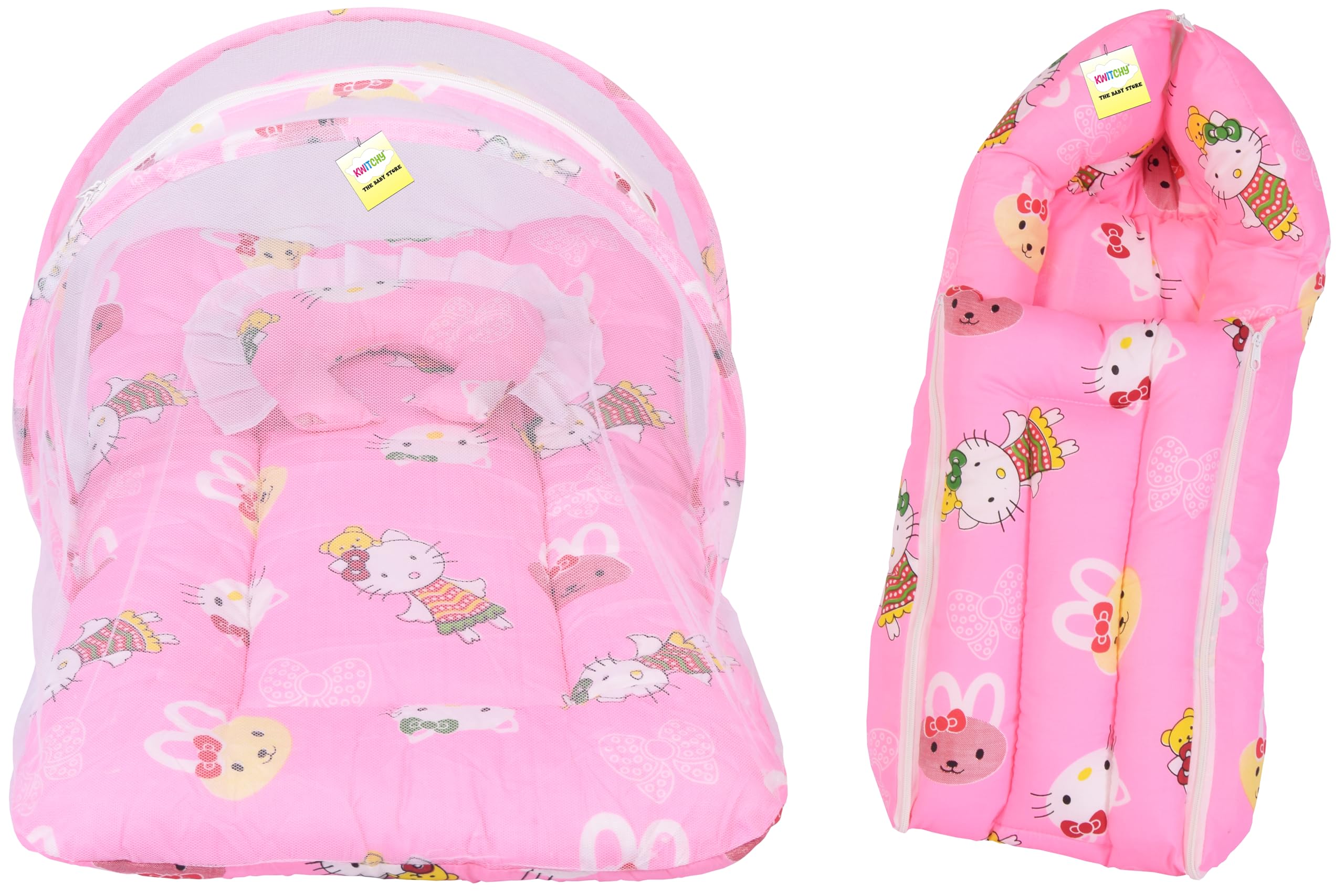Babloo Baby Bed New Born Baby Bedding Set | Mosquito Net | Sleeping Bag | Mattress | Carry Bag | Essentials Combo | Cotton | Infants | Boys & Girls | Beds | Cot Mattresses (0-6 Months)