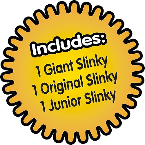 Miniatura 7 de The Original Slinky® Brand Fidget Toy Pack: 1 gigante, 1 clásico y 1 Slinky Junior juguete de resorte de metal para caminar, juguetes para niños de