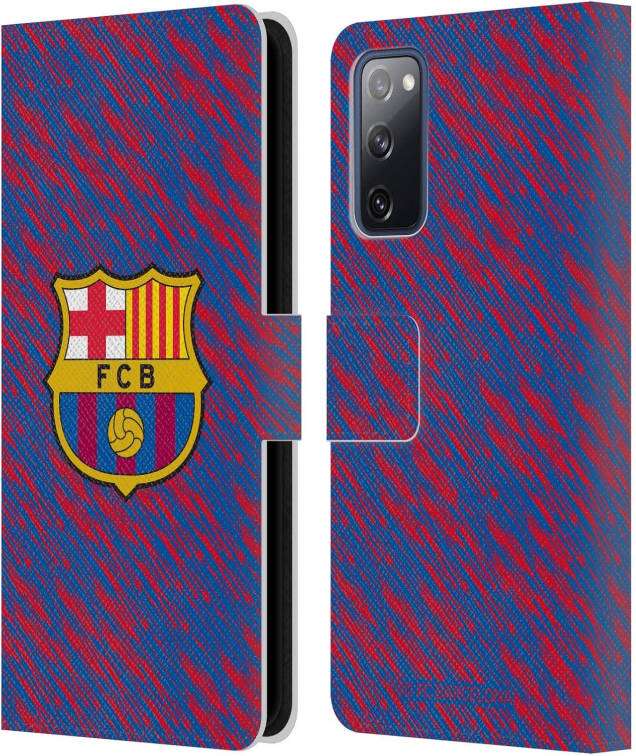 Head Case Designs Officially Licensed FC Barcelona Glitch Crest Patterns Leather Wallet Case Compatible with Samsung Galaxy S20 FE / 5G