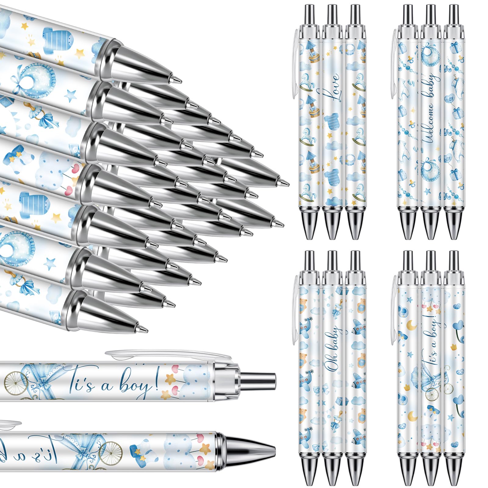 Chuangdi 24 Pcs Retractable Ballpoint Pens