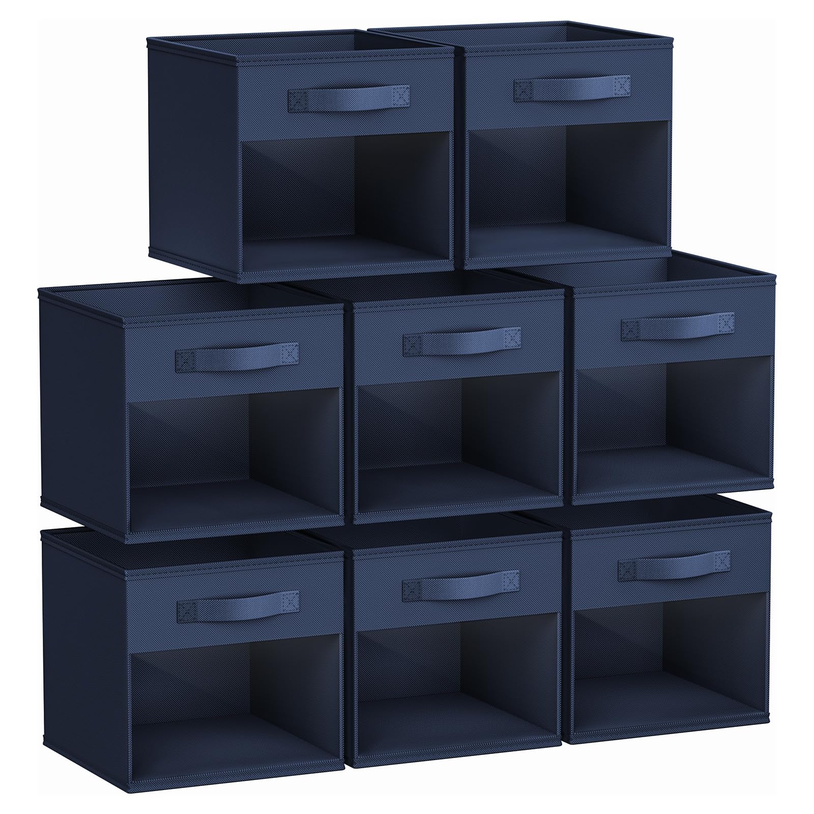 DIMJ Storage Cubes, Cube Storage Bin, 8 Pack Foldable Baskets with Window, Closet Storage Bins with Handle, 11x 11 inch Storage Cubes for Clothes,