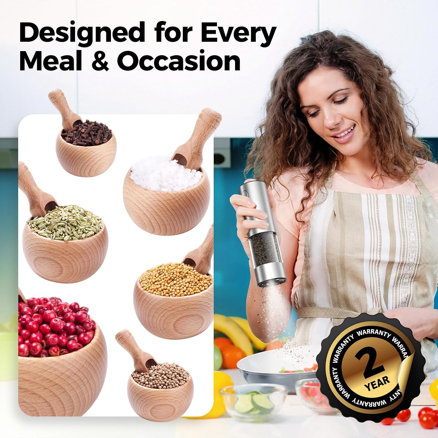 Larger Electric Salt and Pepper Grinder Set Rechargeable 3.2Oz Automatic Salt and Pepper Mill Grinder with Base Electric Salt and Pepper Shakers with Adjustable Coarseness, LED, Stainless Steel Silver