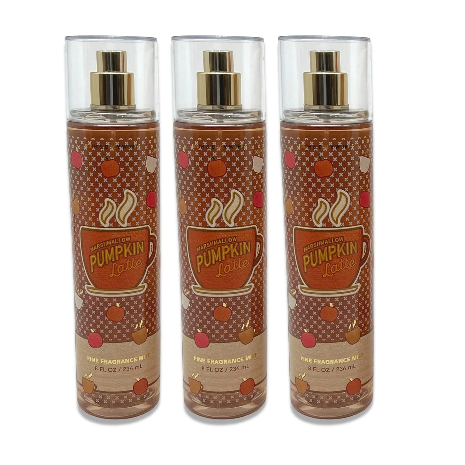 Bath & Body Works Marshmallow Pumpkin Latte Fragrance Mist 8oz - pack of 3