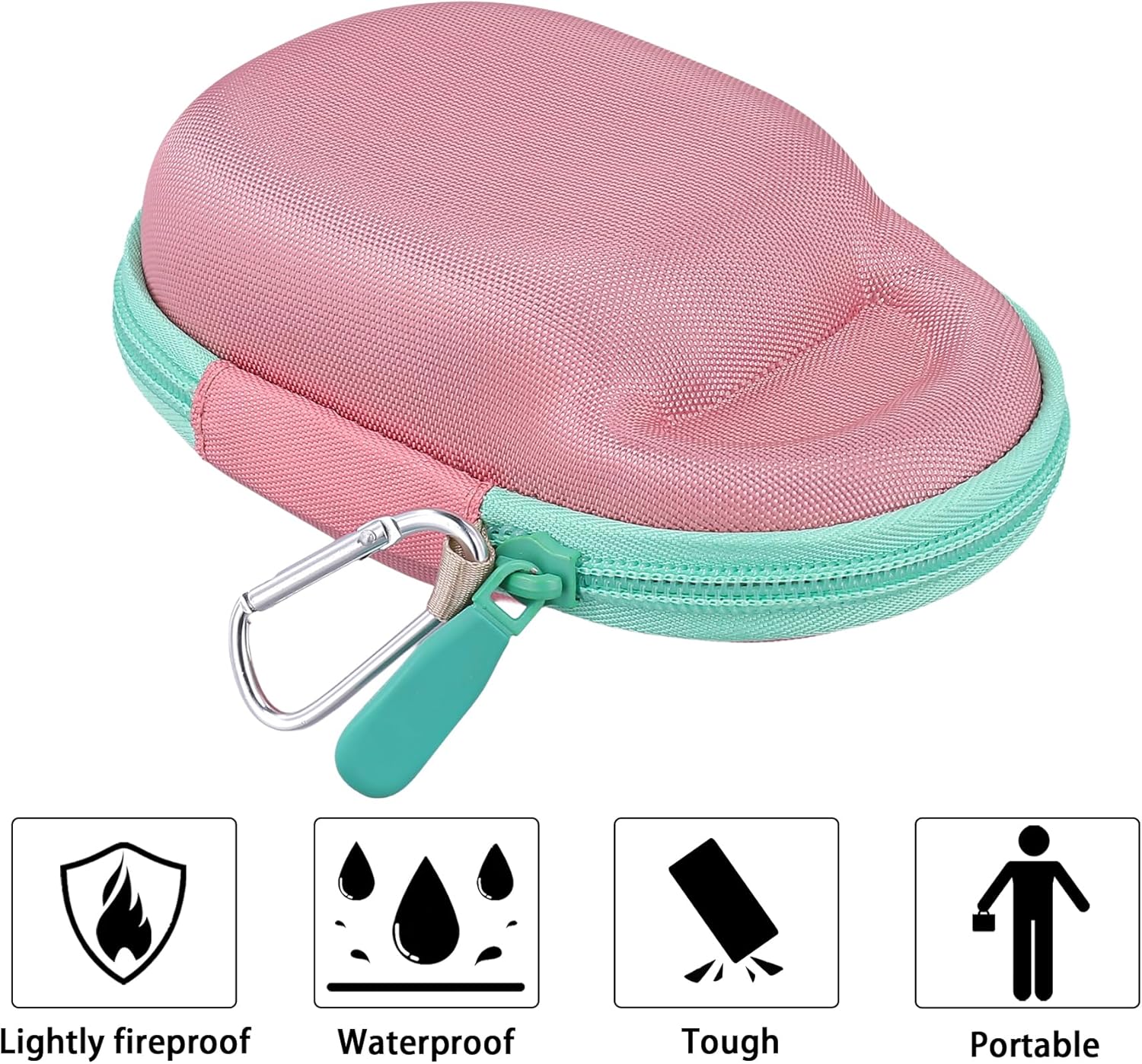 co2CREA Hard Carrying Case Replacement for JBL Clip 5 Waterproof Portable Mini Speaker (Pink Case) - Image 7