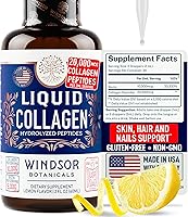 Vista 1 de WINDSOR BOTANICALS - Suplemento concentrado de péptidos de colágeno líquido, soporte para cabello, piel, uñas, articulaciones, gotas sublinguales