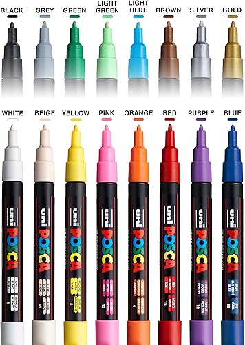 Miniatura 10 de Posca PXPC3MGL8 - Juego de rotuladores acrílicos (brillantina), varios colores
