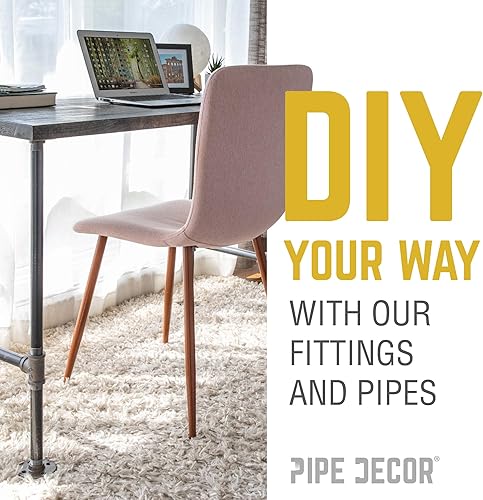 Vista 16 de PIPE DECOR - Codo de salida lateral de 1/2 pulgada, accesorios de hierro maleable negro para tuberías, pezones y accesorios estándar de 1/2 pulgada