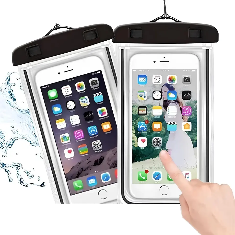 Kit 2 Capas Prova d’Água Celular Universal até 6.5” com Alça – Ideal para Shows, Festas, Eventos ao Ar Livre, Chuva, Suor, Piscina, Rio – Proteção IPX8
