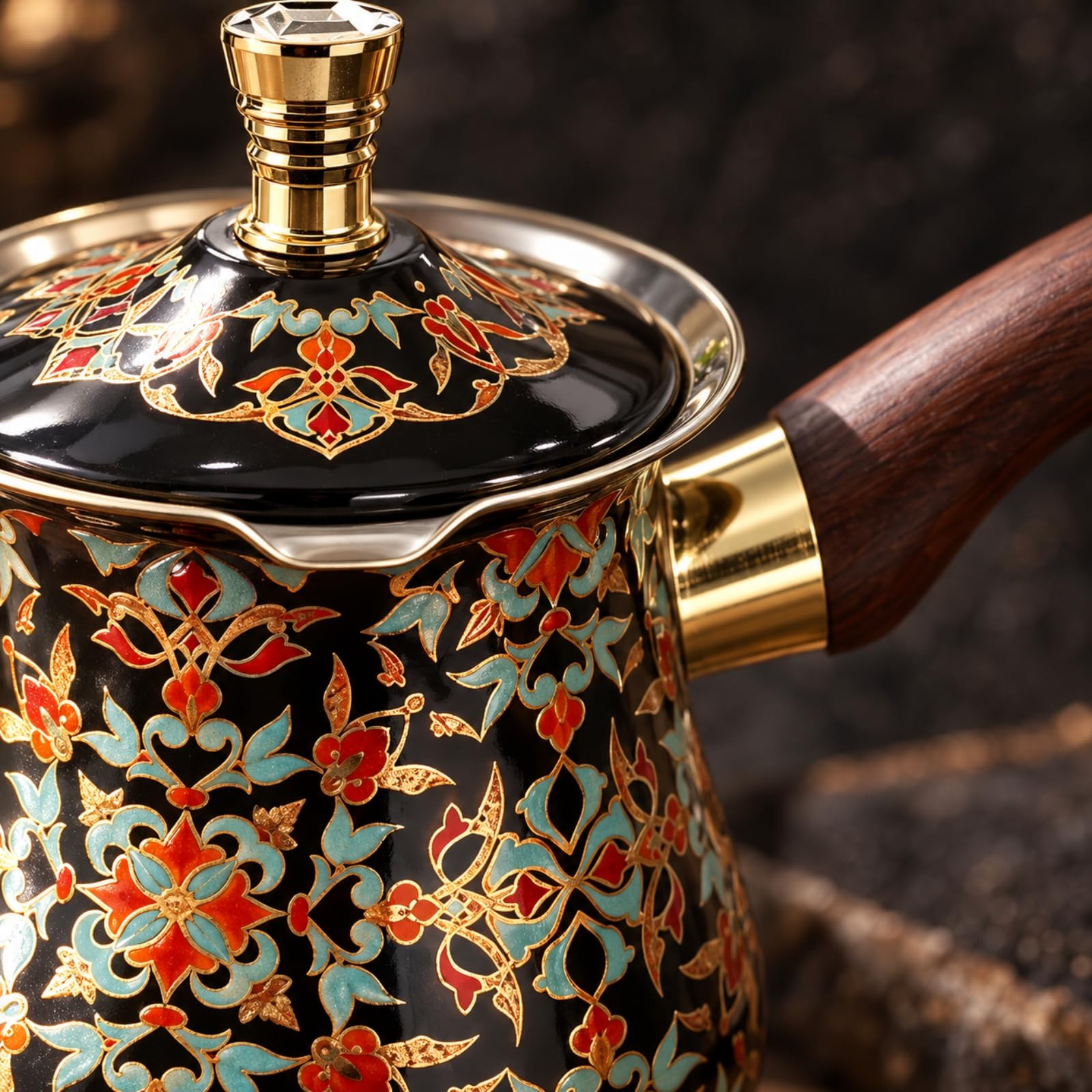 Cafière Acier Inoxydable Robuste Pot à Thé Turc à Grande Capacité Cafière Turque pr Professionnels Restauration Professionnelle, Motif 20, Style A