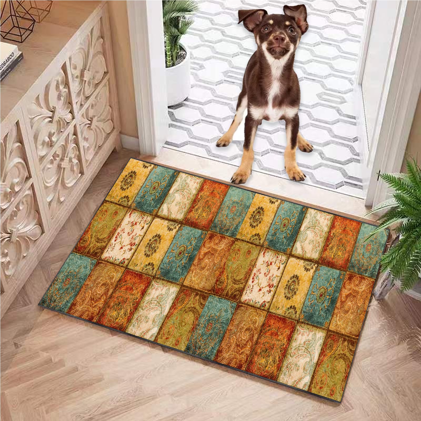 Antislip tapijtloper voor hal, extra lange keukenmatten, wasbare vloermatten voor gangen, keuken, woonkamer, entree, wasruimte, slaapkamer, tapijten, absorberend, smal oppervlak, deurmat, 110 x 250 cm