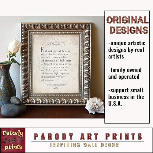 Miniatura 3 de Finish Each Day, Ralph Waldo Emerson Quote Art Print, Unframed, Literary Inspirational Motivational Sign, Birthday Housewarming Christmas Gift, 8x10