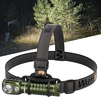 Wurkkos HD20 Rechargeable Headlamp Flashlight, Spotlight&amp;Floodlight 90CRI 5000K Rechargeable Headlamp,2000Lumen Super Bright Headband Flashlight,IP68 Waterproof Headlamp for Camping Running(Green