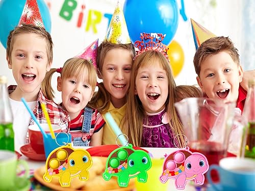 Miniatura 4 de Paquete de 20 mini llaveros de tortuga a granel para adolescentes y niños, suministros de fiesta de cumpleaños, premios para estudiantes de verano
