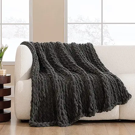 HBlife Chunky Knit Throw Blanket 50X60 Inches, Super...